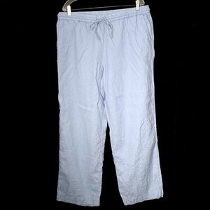 Charter Club Luxury 100% Linen Light Blue Straight Leg Pants